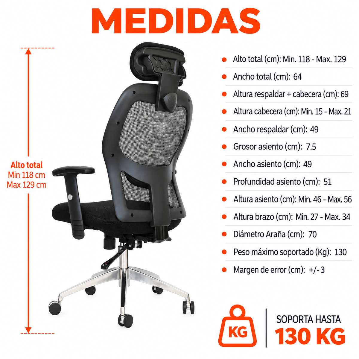 Silla De Oficina Presidencial Ergonómica - Dakota