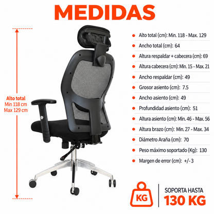 Silla De Oficina Presidencial Ergonómica - Dakota