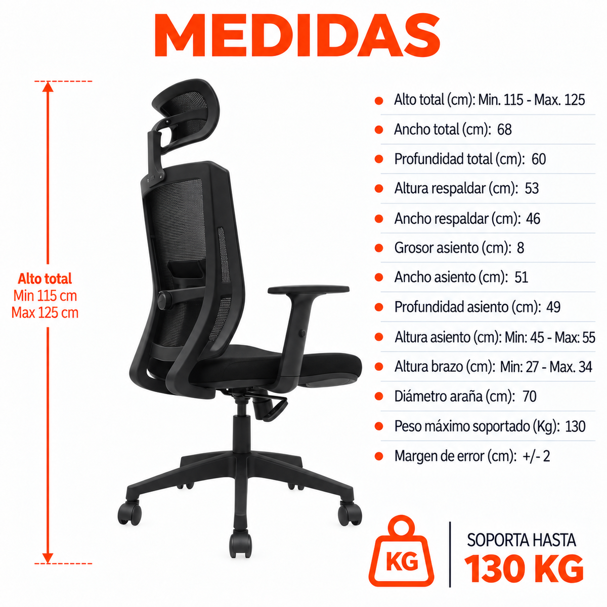 Silla De Oficina Presidencial Ergonómica - Delphi ll