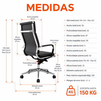 Silla De Oficina Presidencial Ergonómica - Alemania
