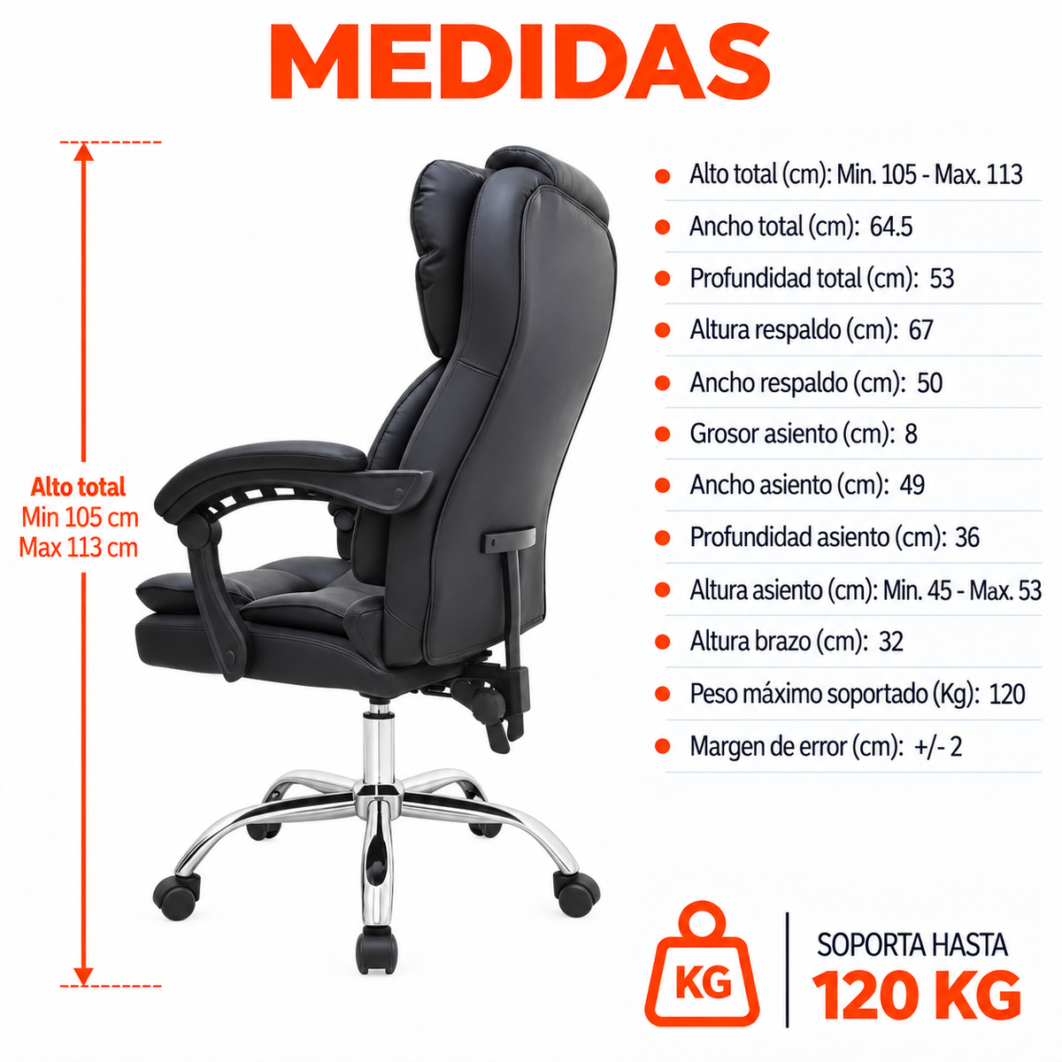 Silla De Oficina Presidencial Ergonómica - Delta SRP