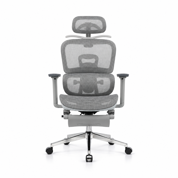 Silla De Oficina Presidencial Ergonómica - Boreal Gris