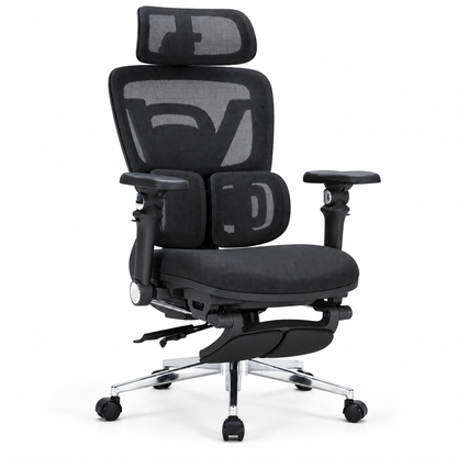Silla De Oficina Presidencial Ergonómica - Ergo Tapiz Negro