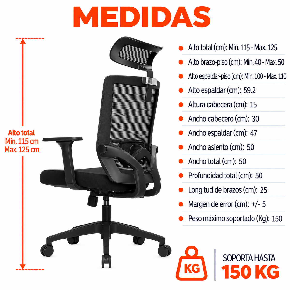 Silla De Oficina Presidencial Ergonómica - Fer