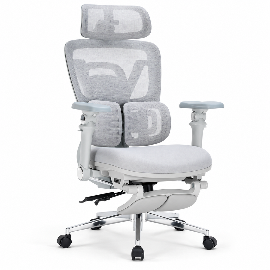 Silla De Oficina Presidencial Ergonómica - Ergo Tapiz Gris