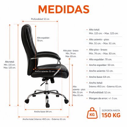 Silla De Oficina Presidencial Ergonómica - Alba