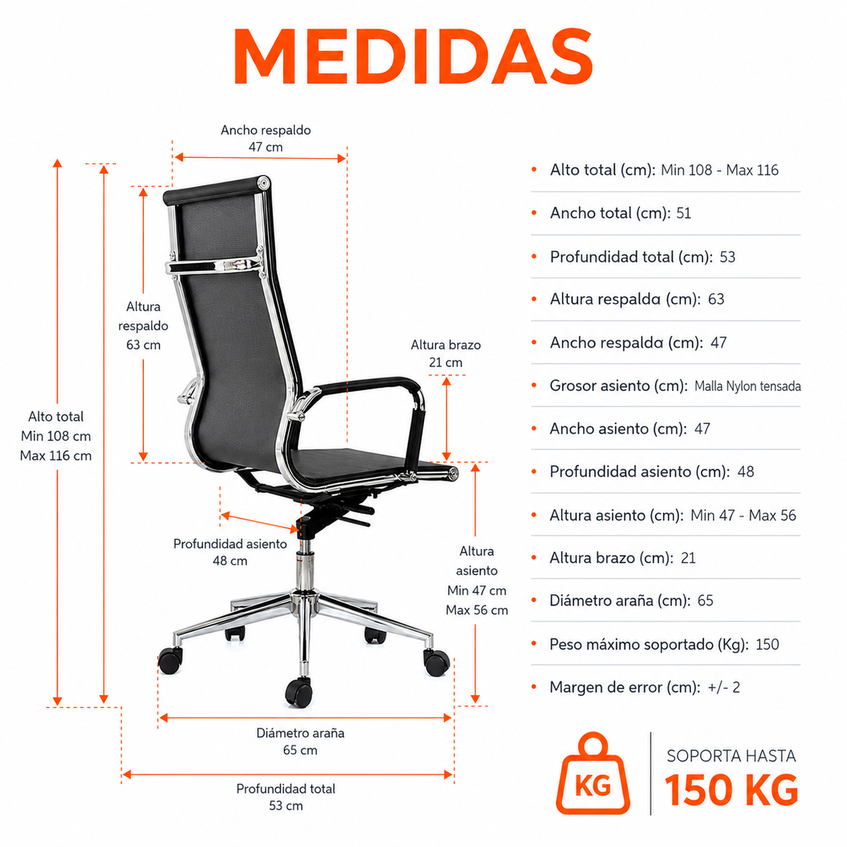 Silla De Oficina Presidencial Ergonómica - Apolo