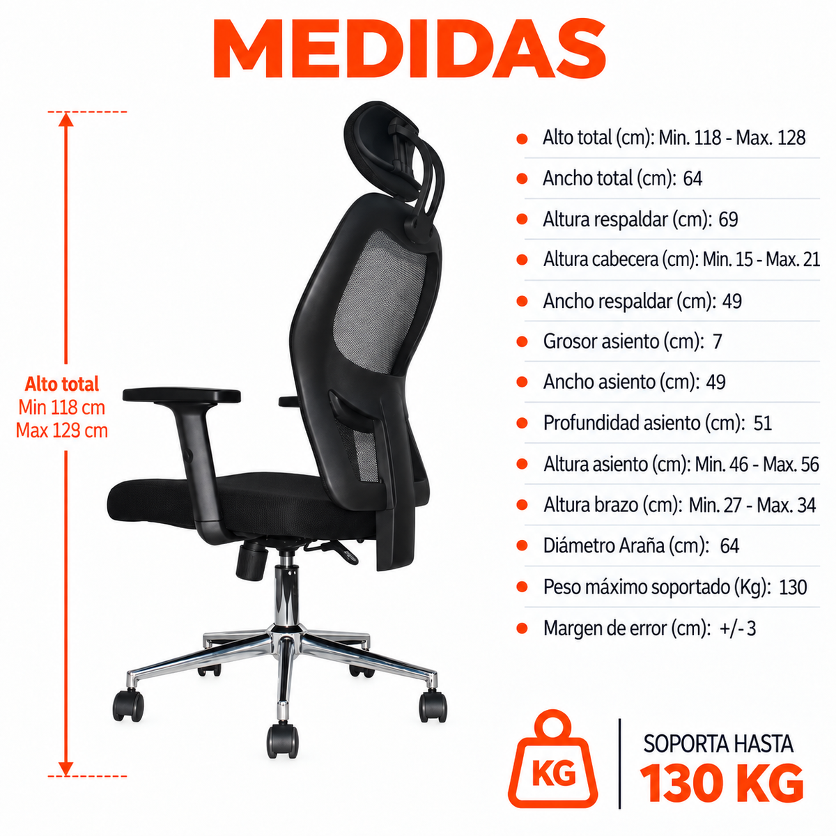 Silla De Oficina Presidencial Ergonómica - Dakota ll