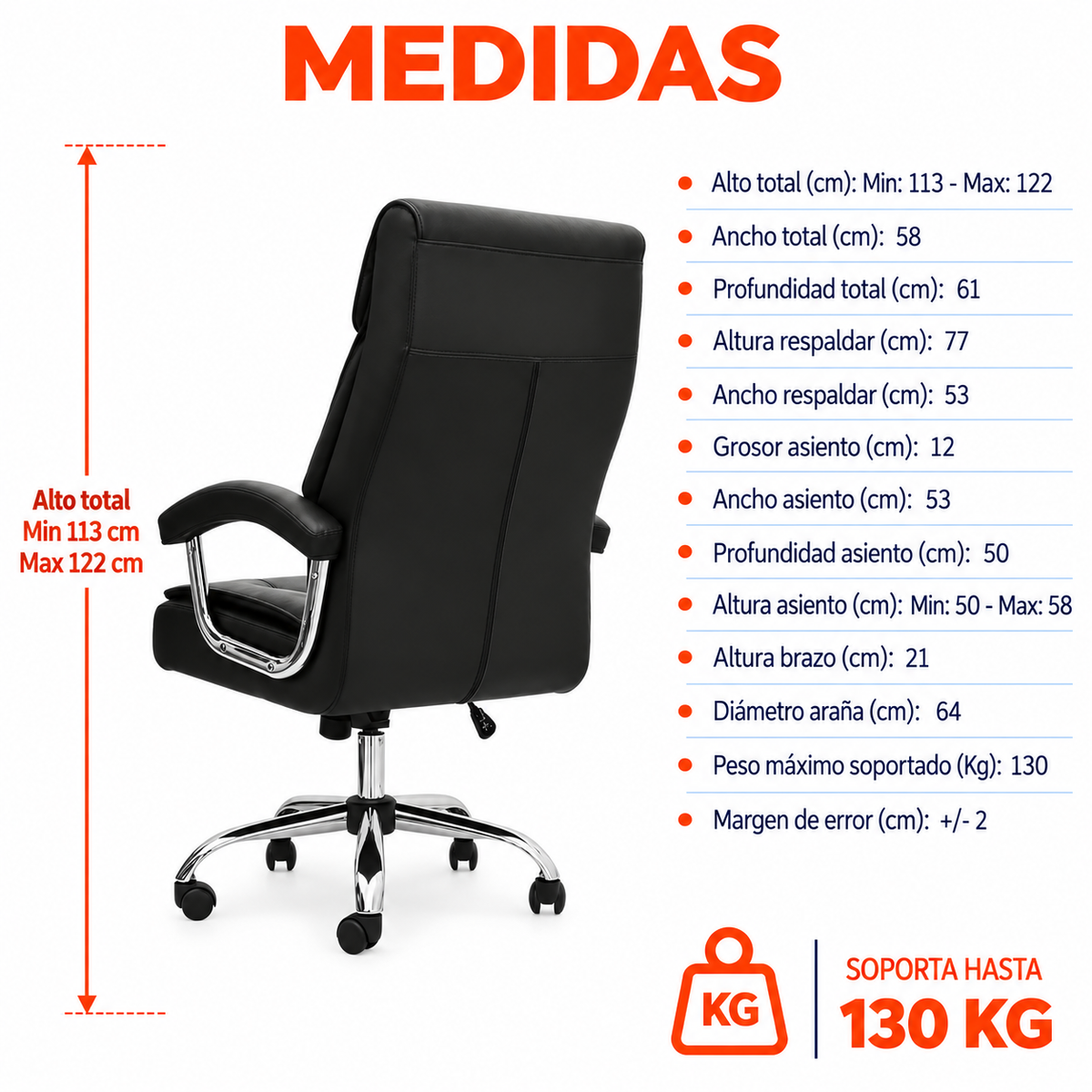 Silla De Oficina Presidencial Ergonómica - Classicii