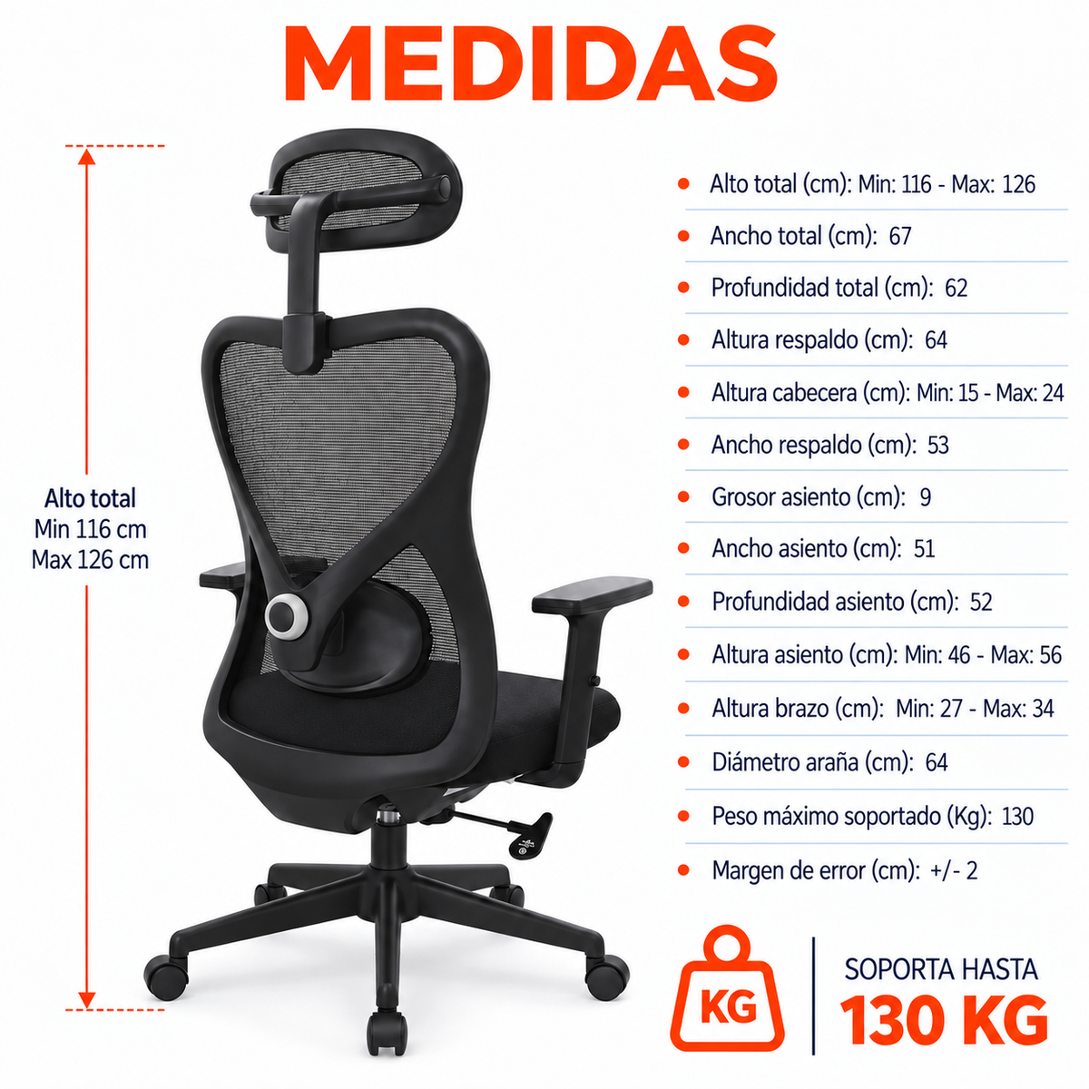 Silla De Oficina Presidencial Ergonómica - Bug