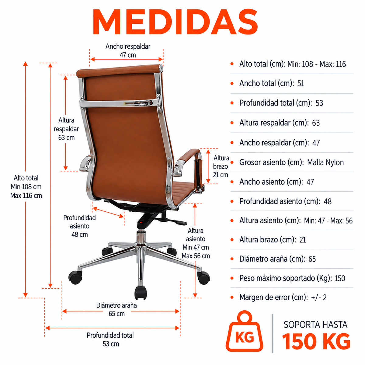 Silla De Oficina Presidencial Ergonómica - Boss