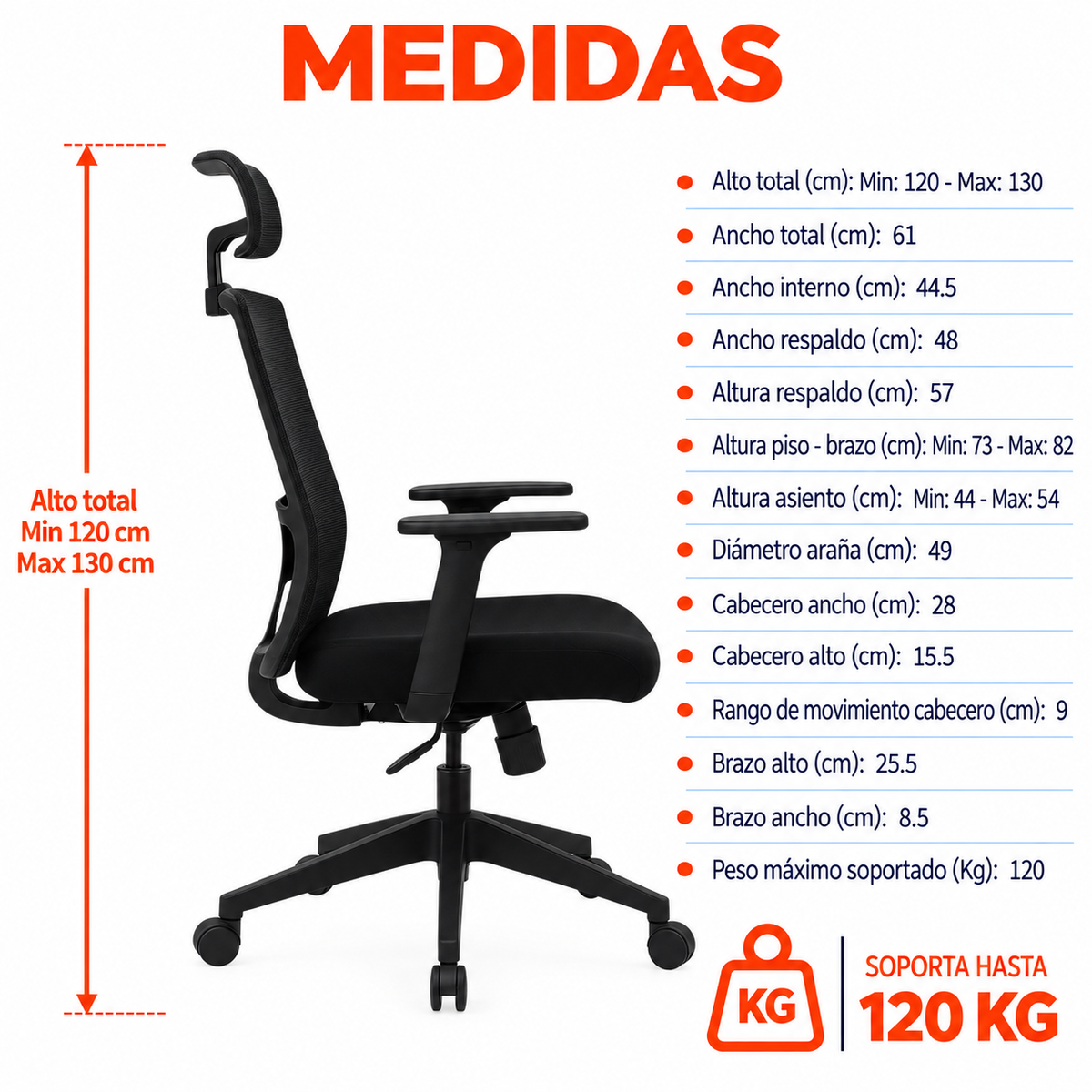 Silla De Oficina Presidencial Ergonómica - Corp